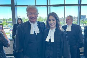 greg and amanda at called to bar ceremony