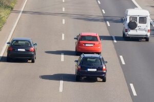 stock image of a vehicle following another vehicle too closely