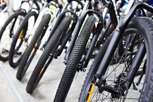 bicycles lined up