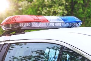 close-up of the top of a Canadian police car